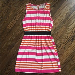 Rosebud striped dress keyhole back detail sz Med